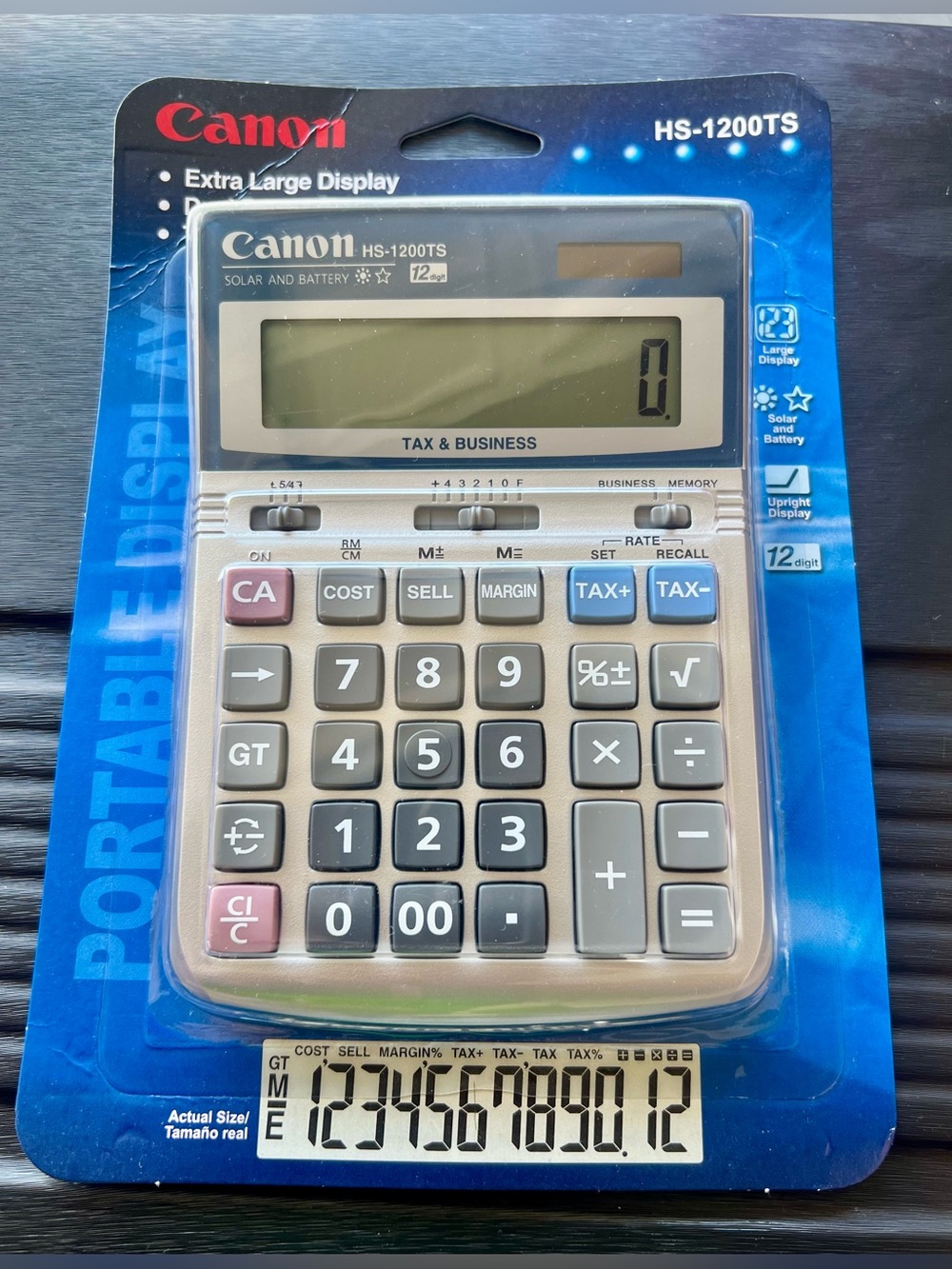 Canon HS-1200TS Silver and Blue Tax & Business Calculator